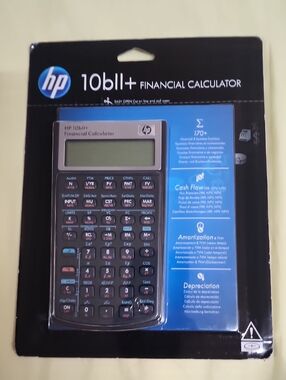 HP 10bII+ Financial Calculator in Black and Silver